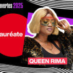 Queen Rima sur scène après sa victoire au Prix Découvertes RFI 2025.